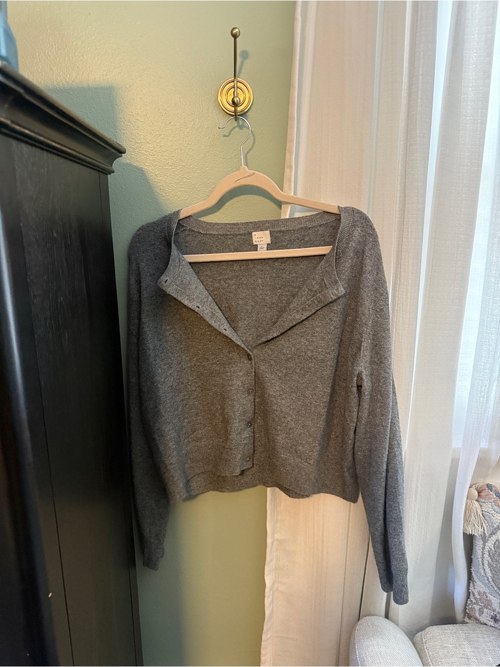 a new day Gray Button-Front Women's Cardigan
